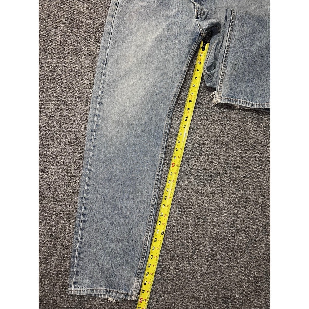 Levi's Men's Light Blue Light Wash Straight Denim Jeans Distressed Cotton 36x32 - Picture 6 of 8